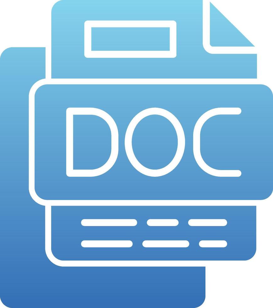 DOC File Glyph Gradient Icon vector