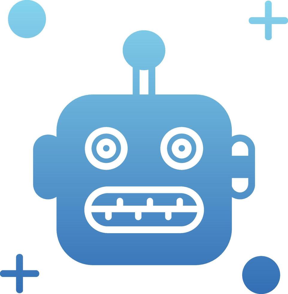 Robot Glyph Gradient Icon vector