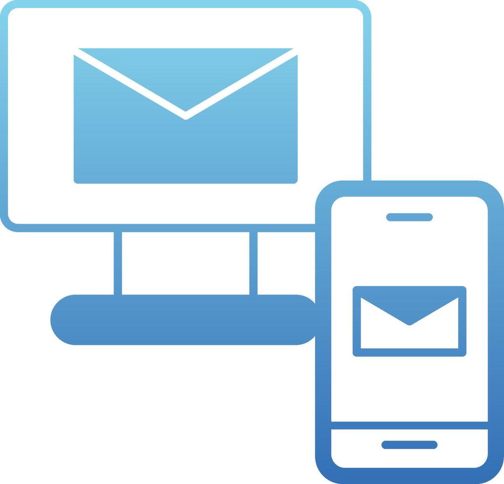 Mails Exchange Glyph Gradient Icon vector