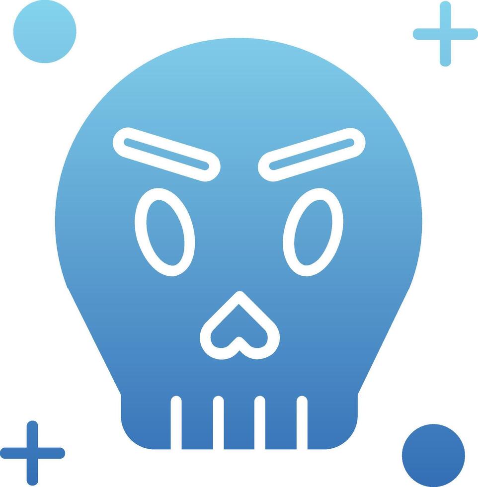 Skull Glyph Gradient Icon vector