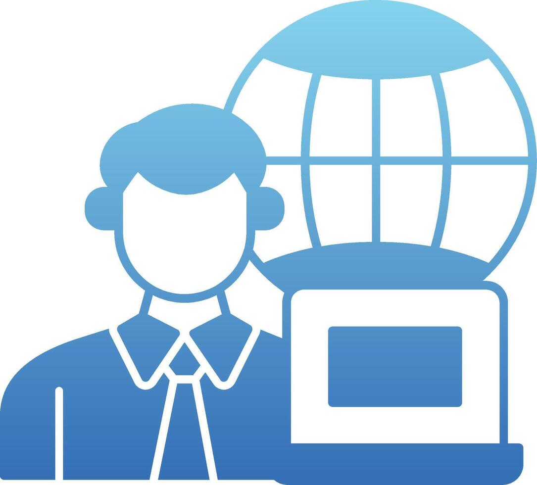 Remotely Working Glyph Gradient Icon vector