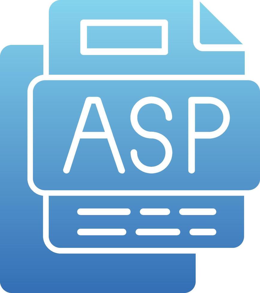 ASP File Glyph Gradient Icon vector
