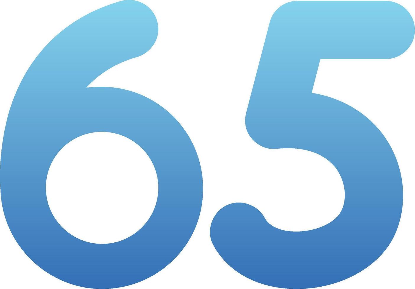 Sixty five Glyph Gradient Icon vector