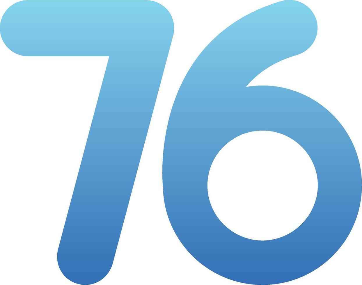 Seventy six Glyph Gradient Icon vector