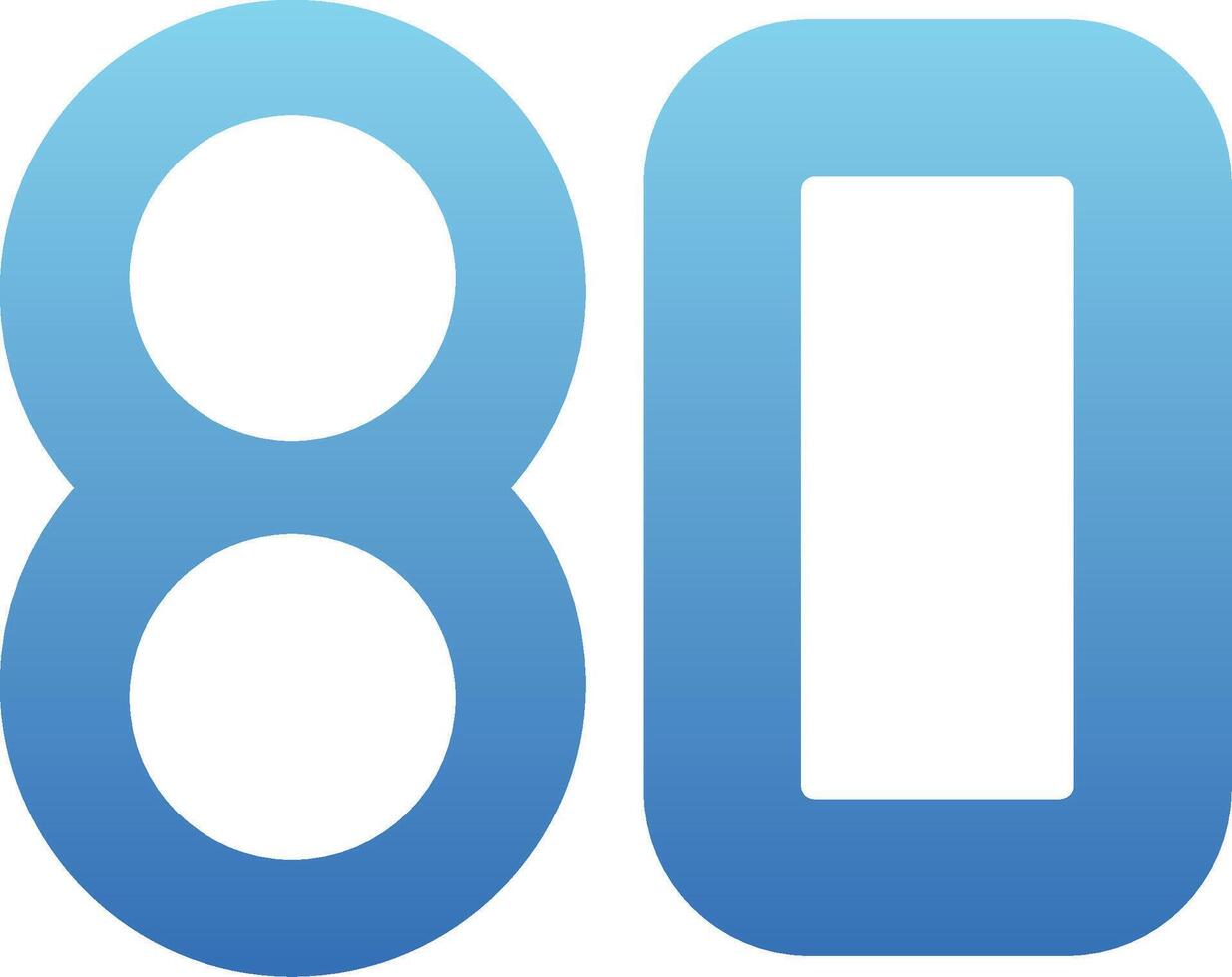Eighty Glyph Gradient Icon vector