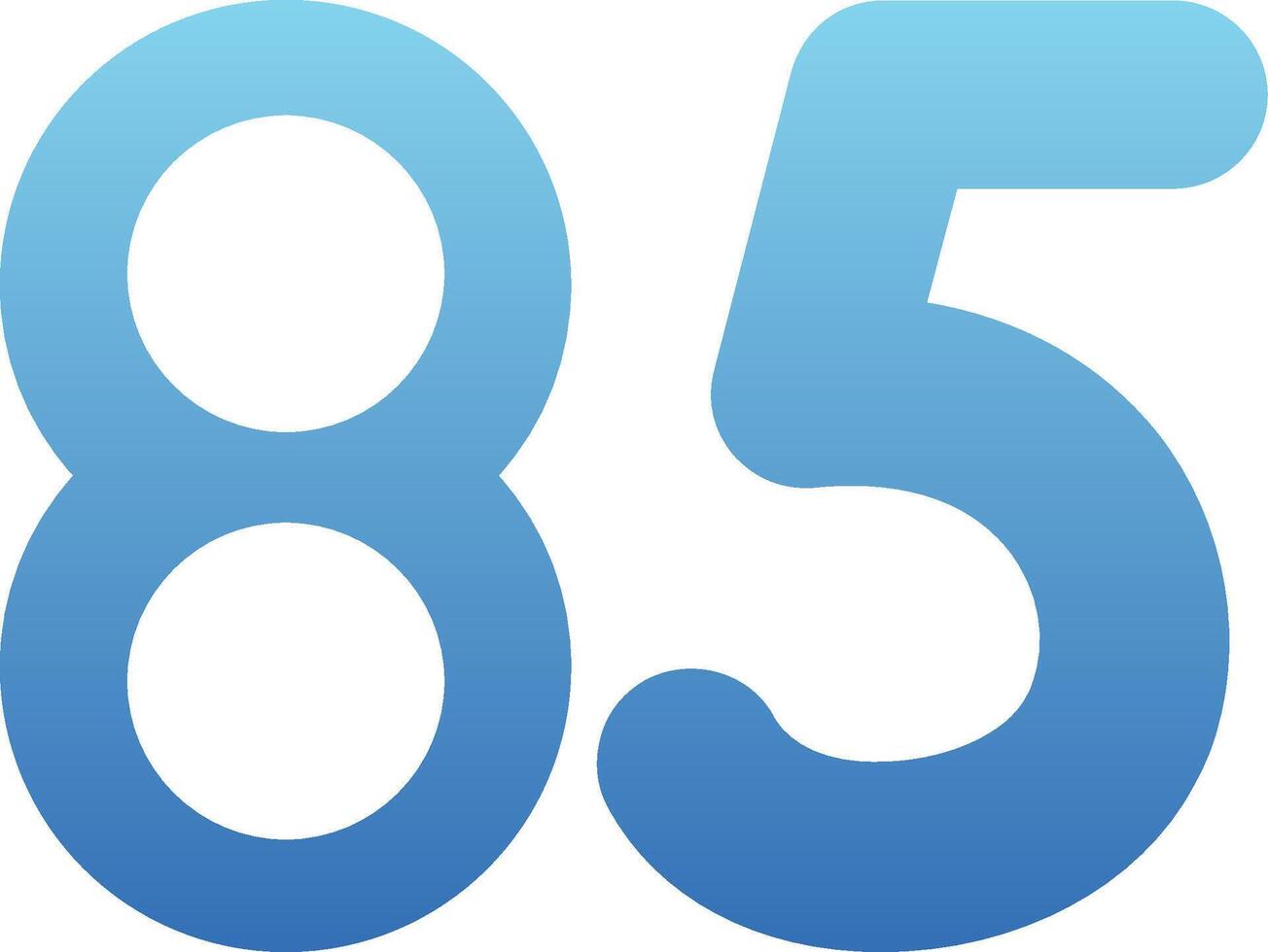 Eighty five Glyph Gradient Icon vector