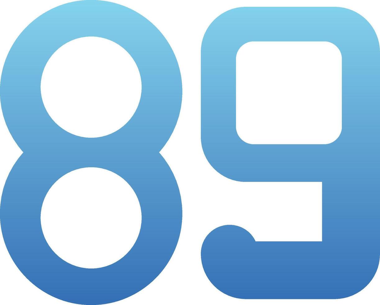 Eighty nine Glyph Gradient Icon vector