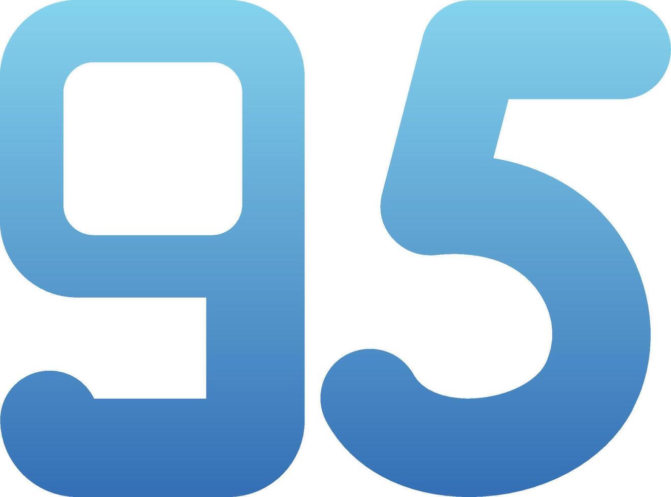 Ninety five Glyph Gradient Icon vector