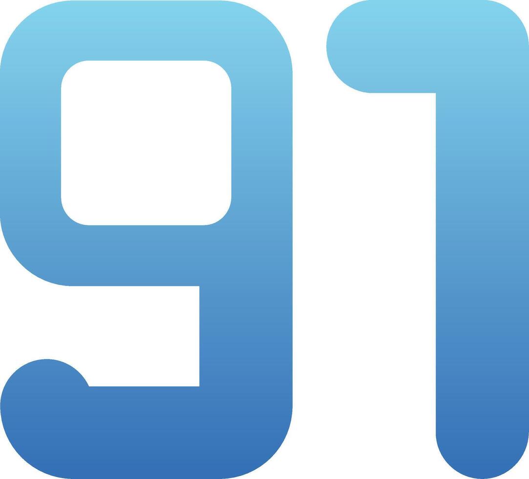 Ninety one Glyph Gradient Icon vector