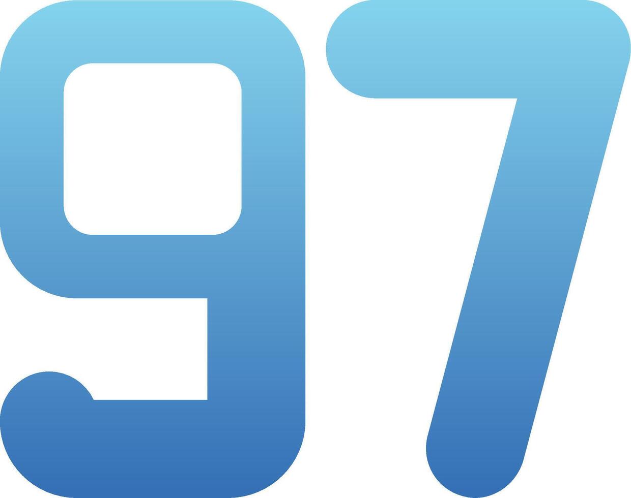 Ninety seven Glyph Gradient Icon vector