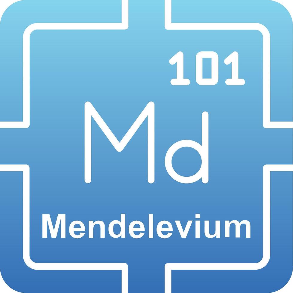Mendelevium Glyph Gradient Icon vector