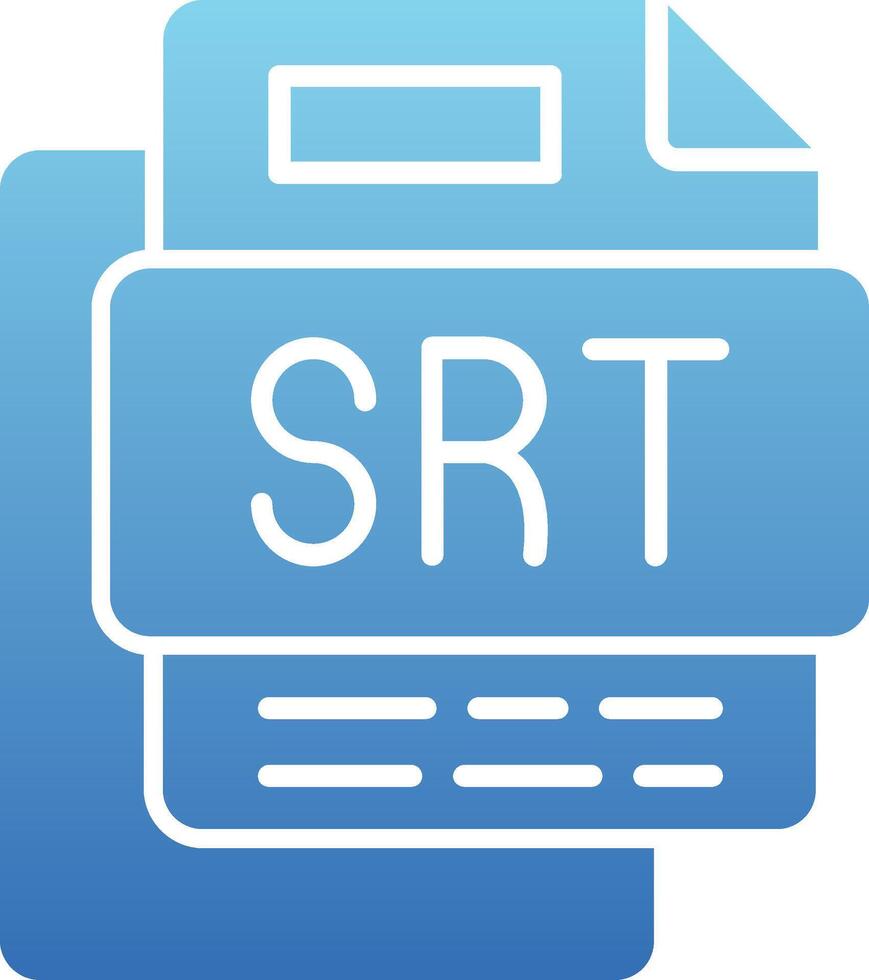SRT File Glyph Gradient Icon vector