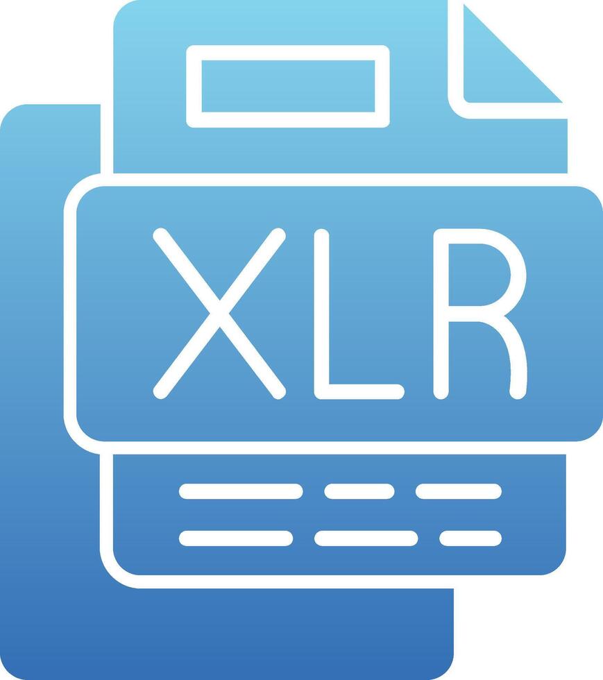 XLR File Glyph Gradient Icon vector