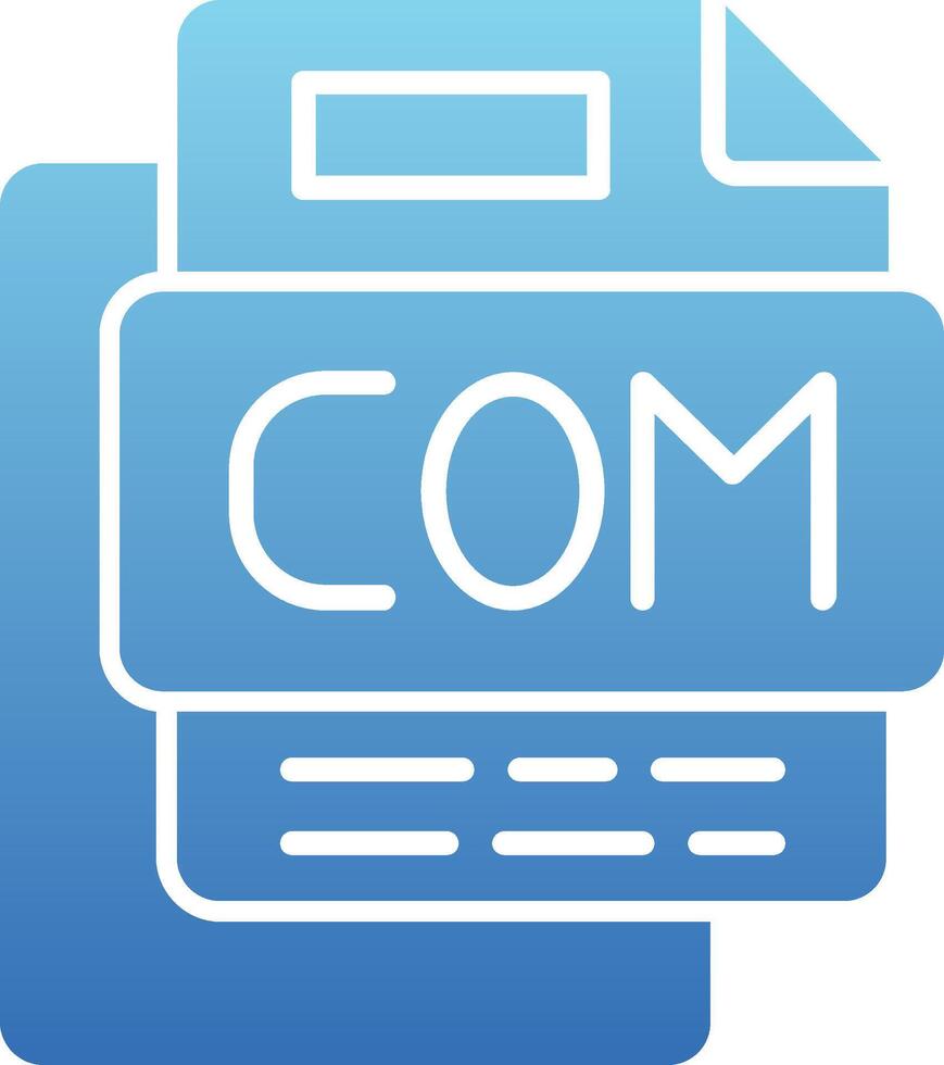 COM File Glyph Gradient Icon vector