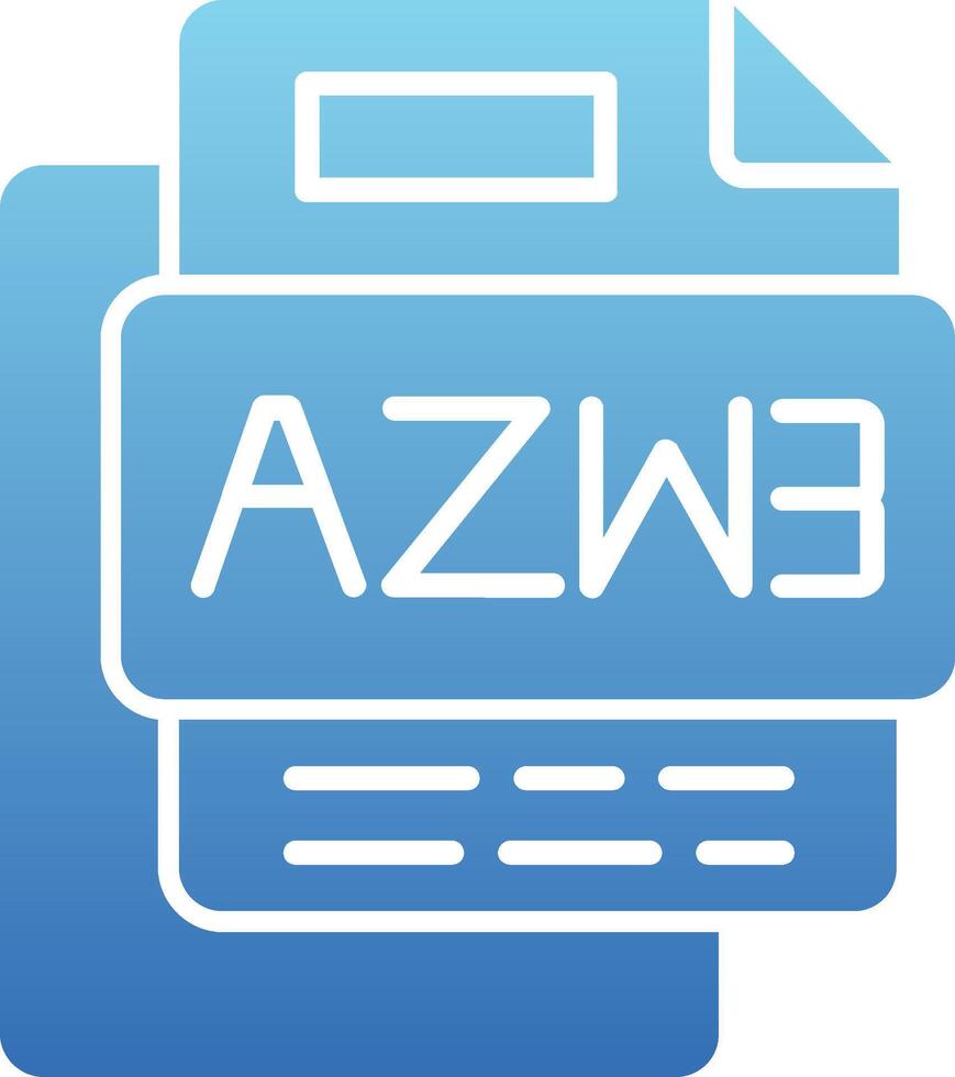 Azw3 File Glyph Gradient Icon vector