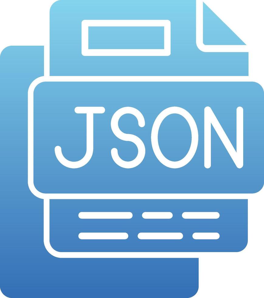 Json File Glyph Gradient Icon vector