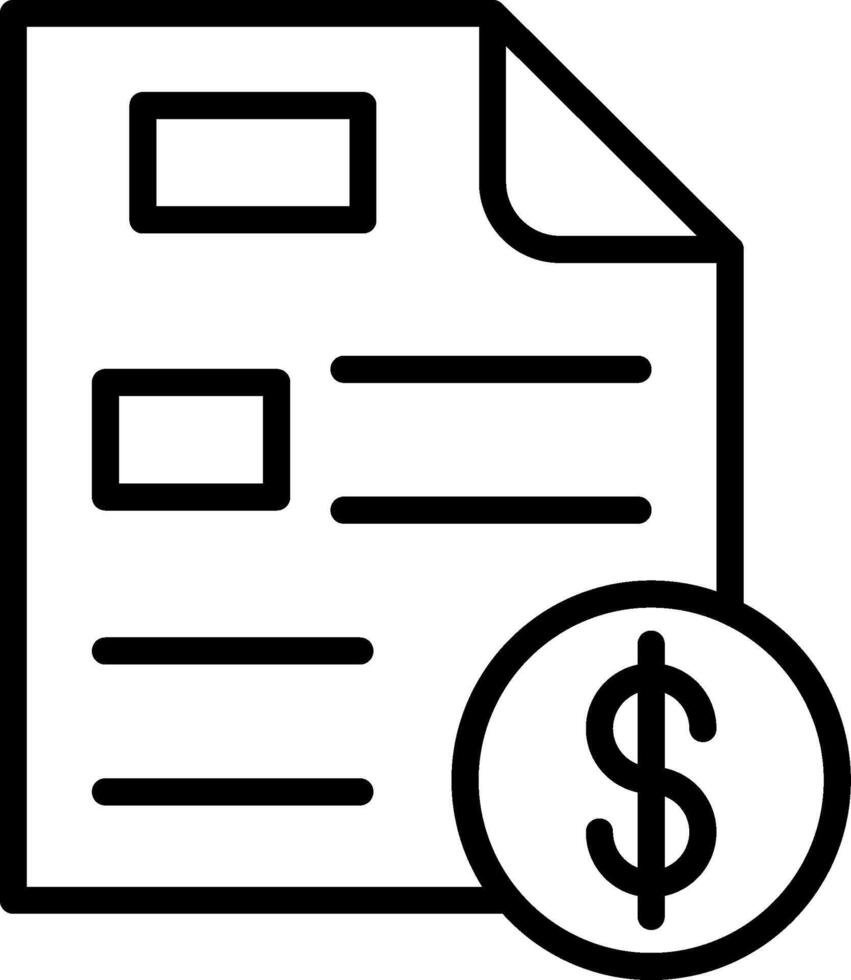 Invoice Line Icon Design vector