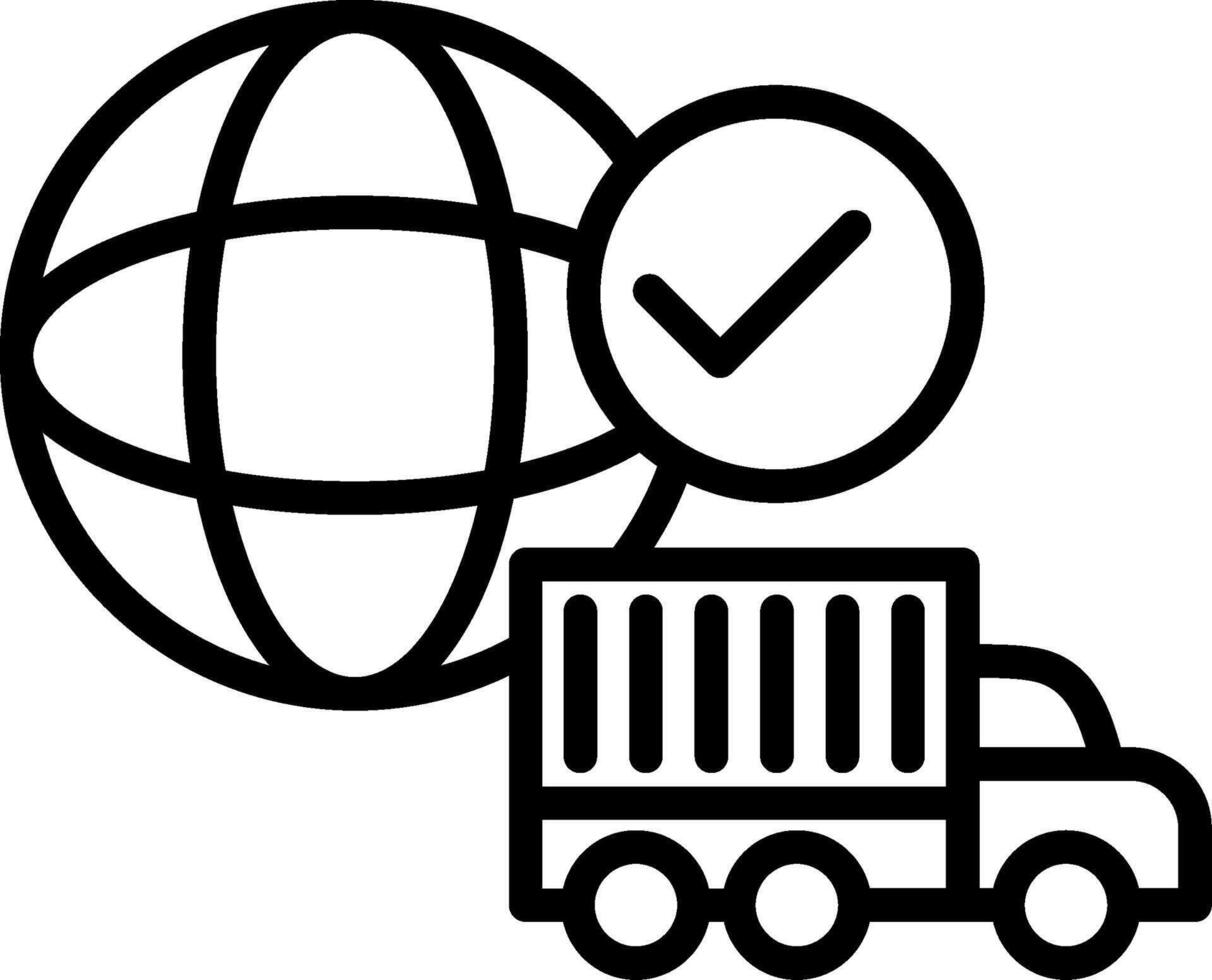 Worldwide Shipping Line Icon Design vector