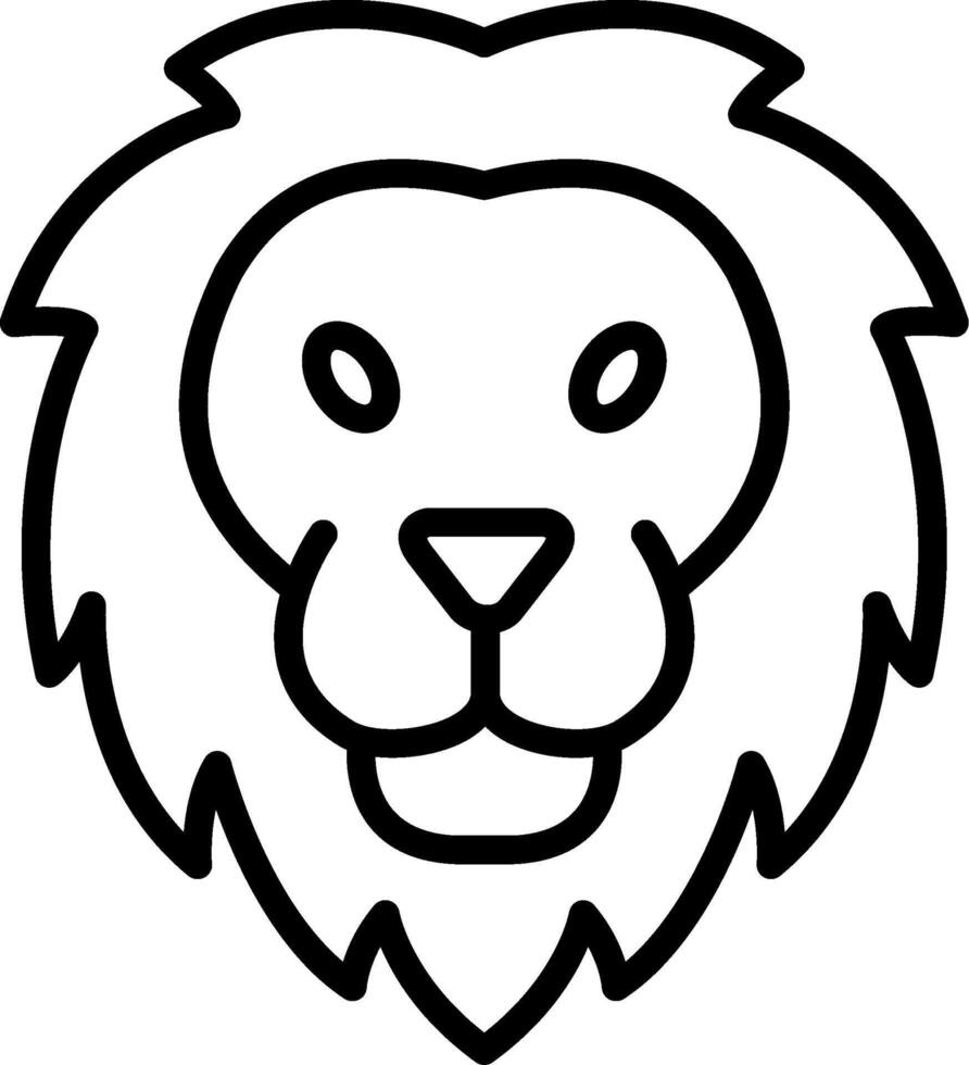 Lion Line Icon Design vector