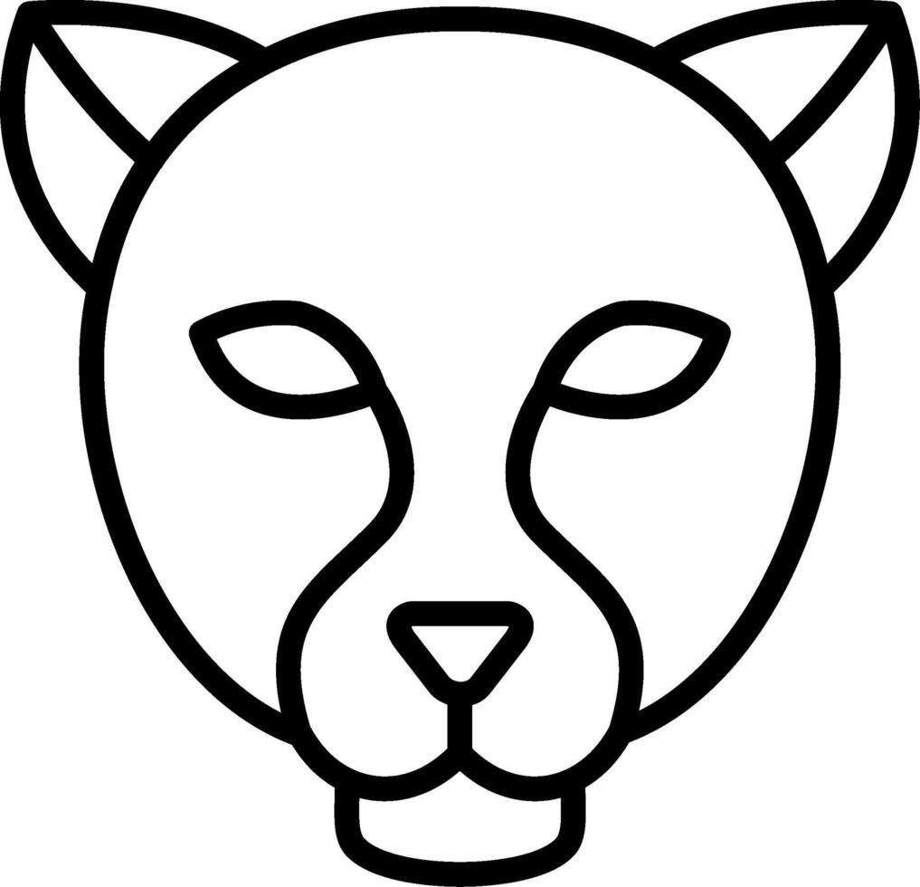 Panther Line Icon Design vector