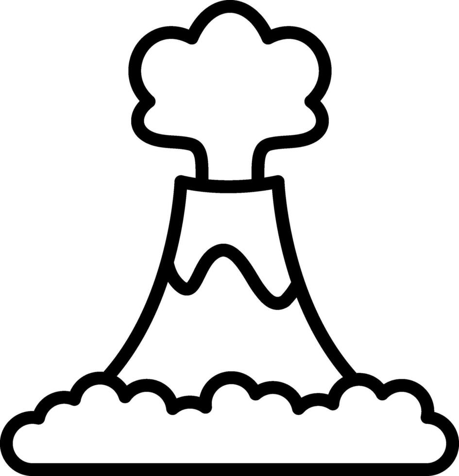 Valcano Line Icon Design vector