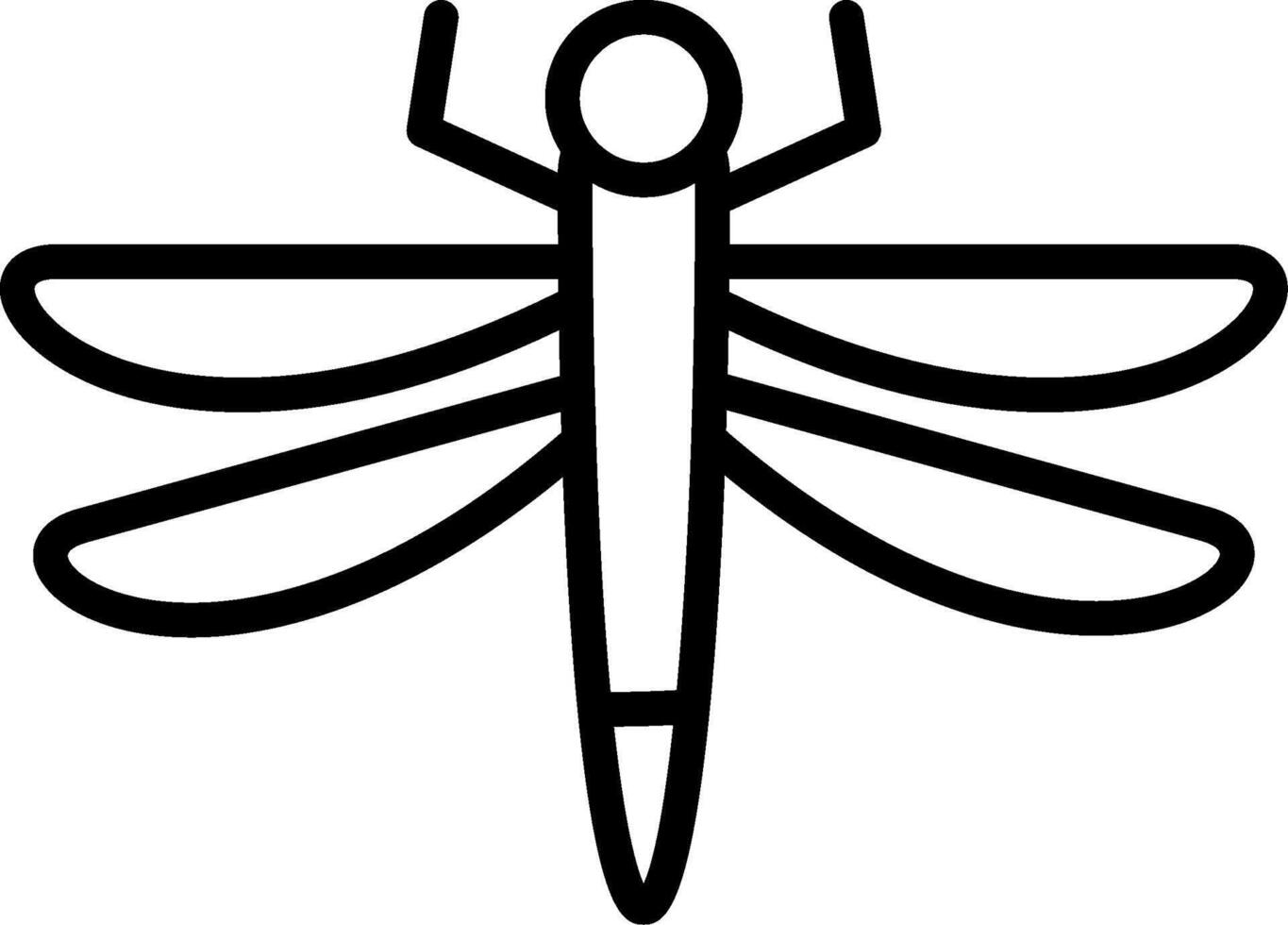 Dragonfly Line Icon Design vector