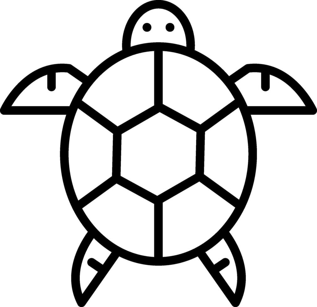 Turtle Line Icon Design vector