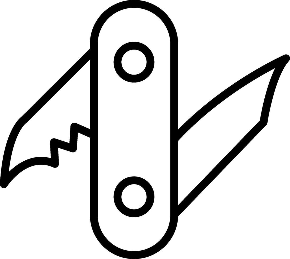 Swiss Army Knife Line Icon Design vector