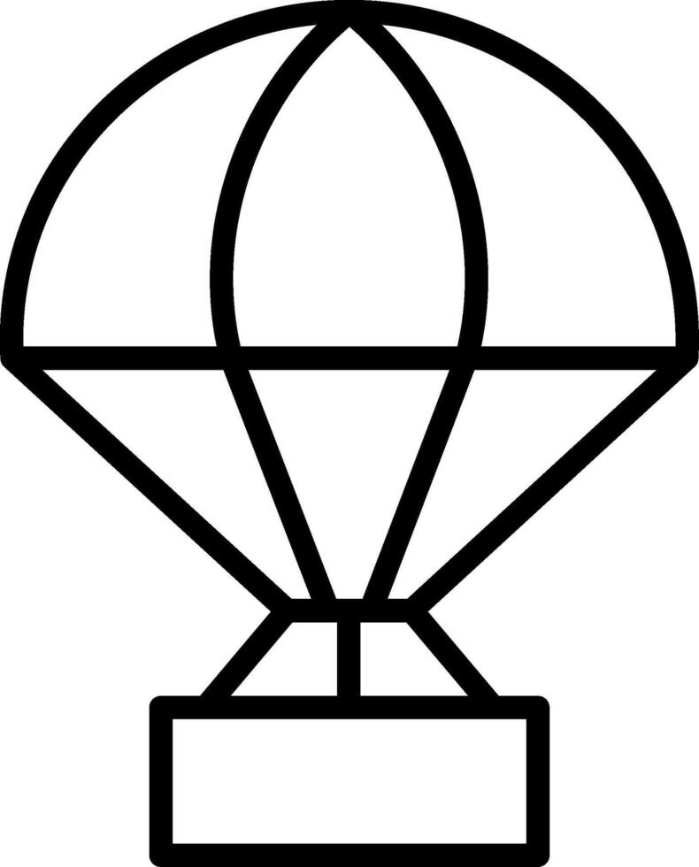 Hot Air Balloon Line Icon Design vector