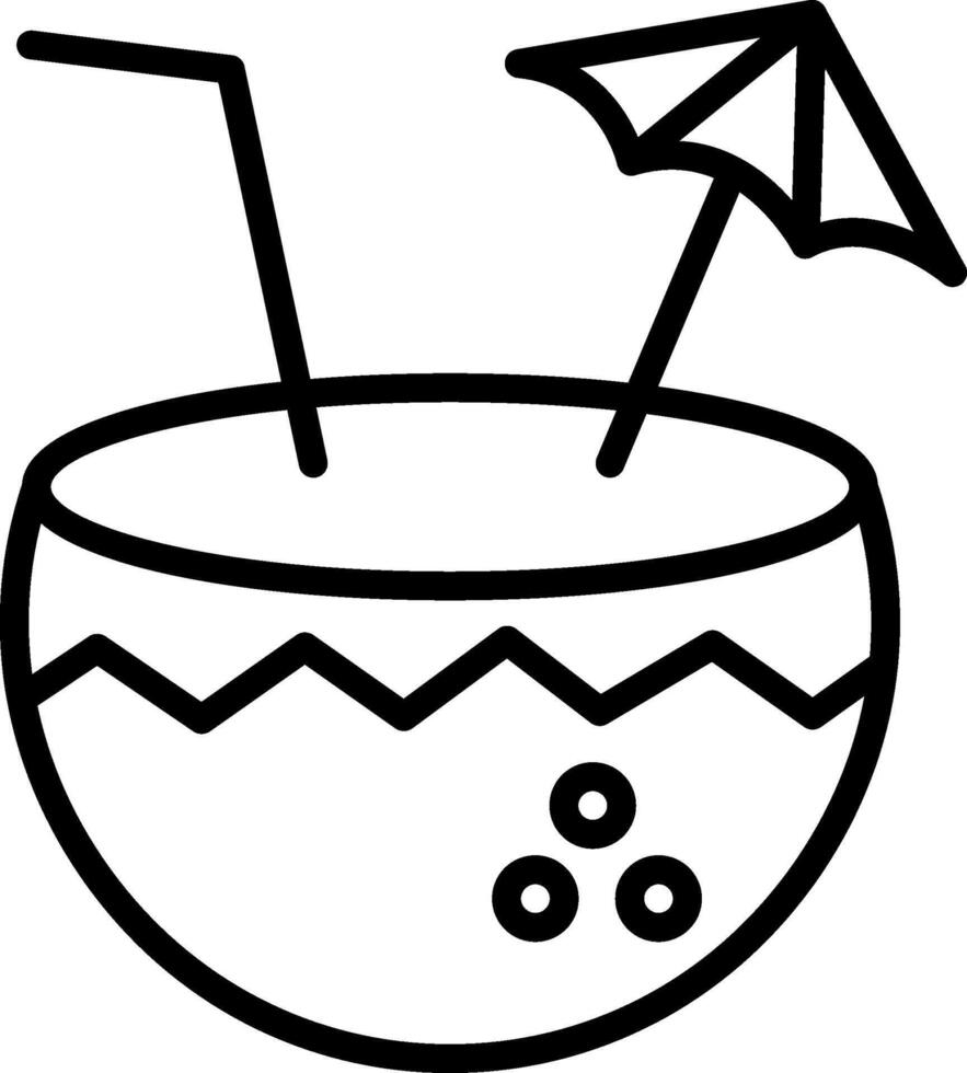 Coconut Drink Line Icon Design vector