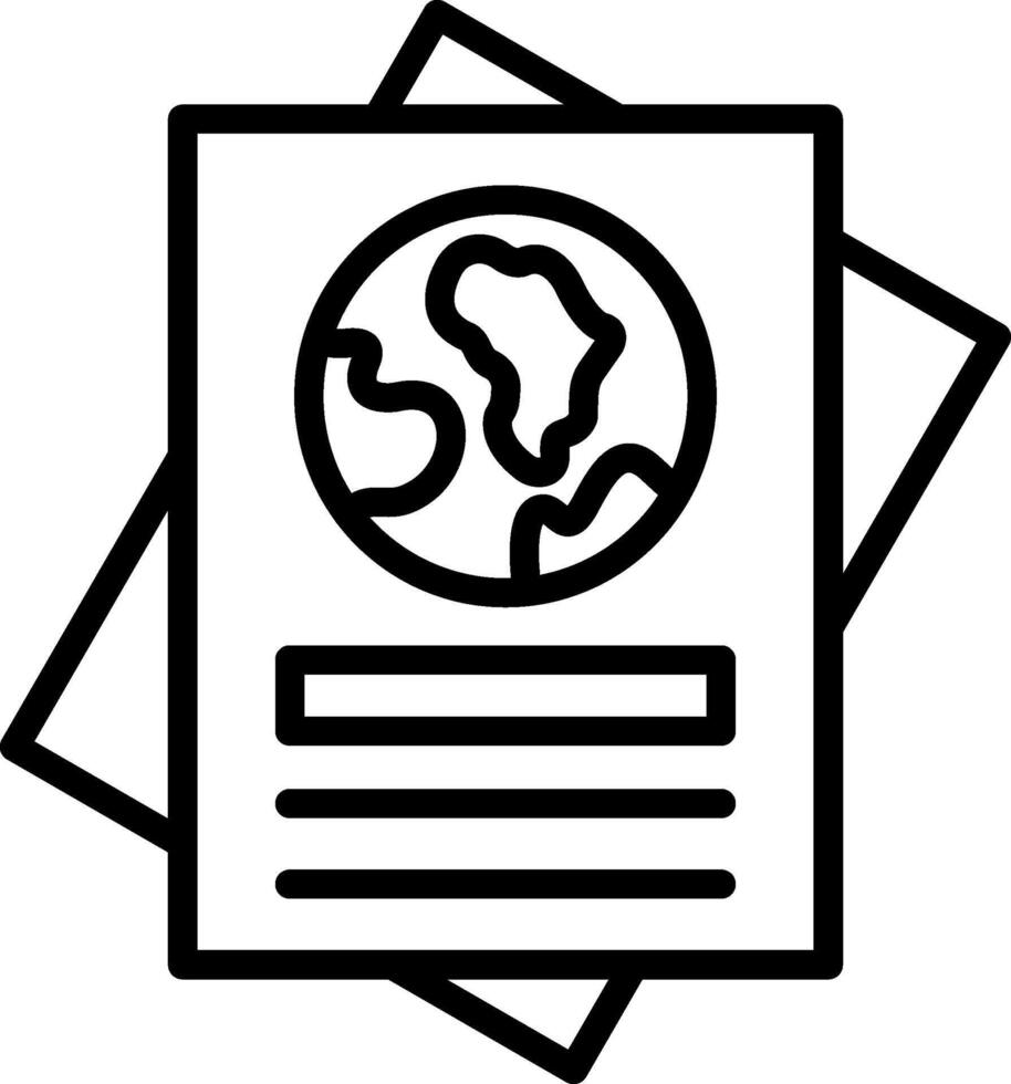 Passport Line Icon Design vector