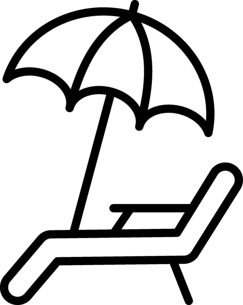 Beach Umbrella Line Icon Design vector