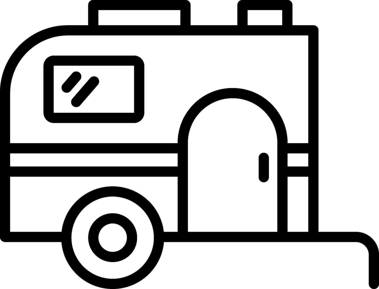 Motorhome Line Icon Design vector