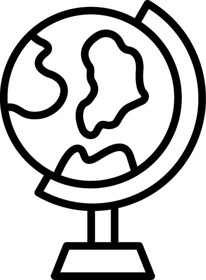 Earth Globe Line Icon Design vector
