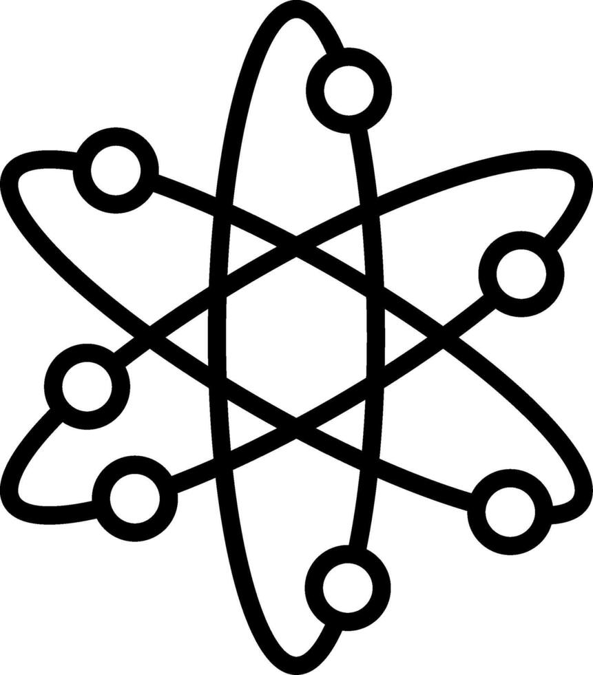 Atom Line Icon Design vector