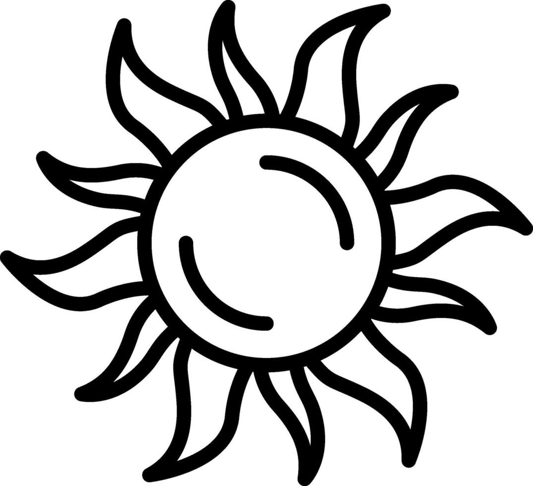 Sun Line Icon Design vector