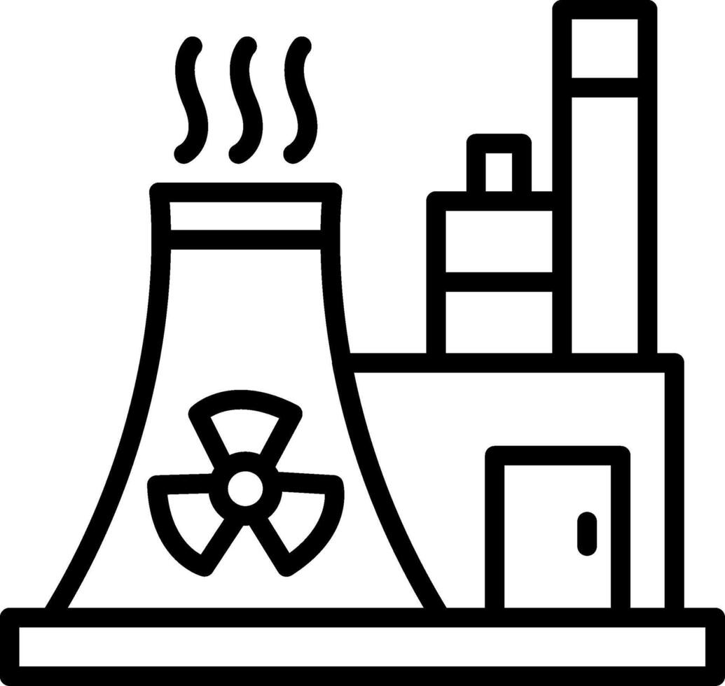Nuclear Energy Line Icon Design vector