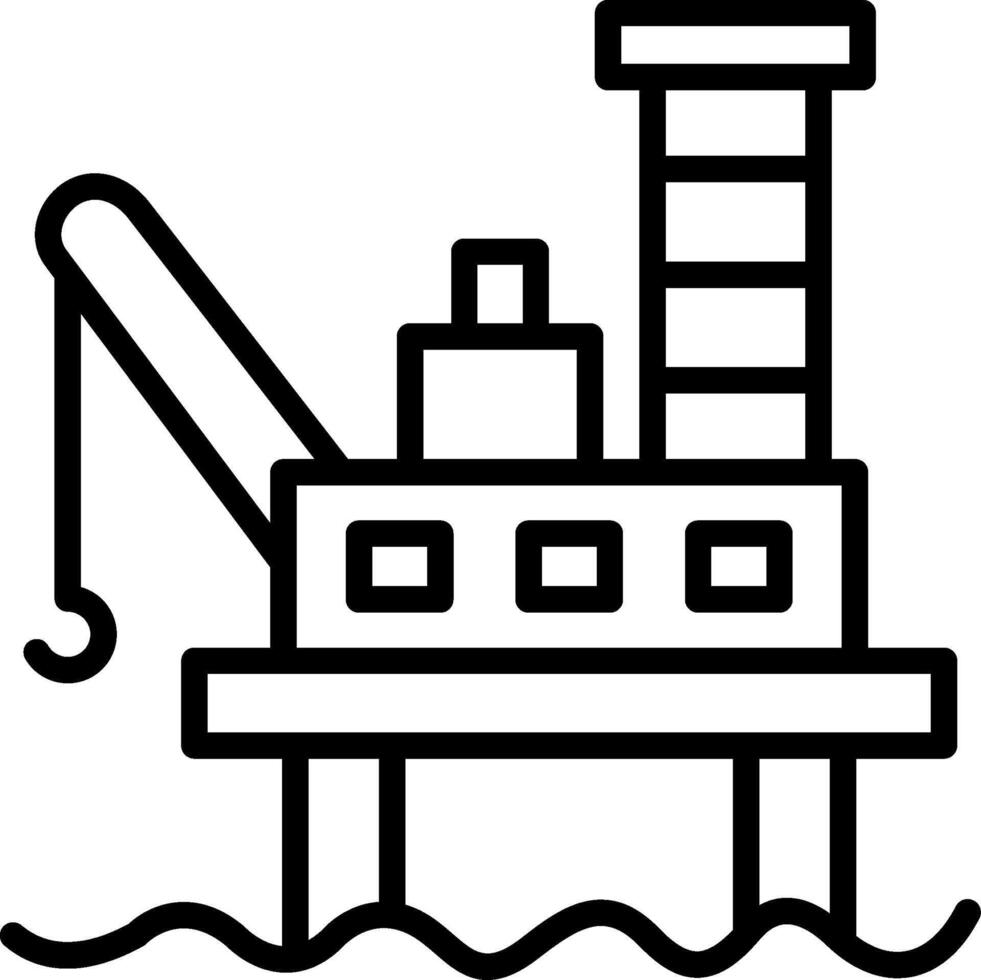 Oil Platform Line Icon Design vector