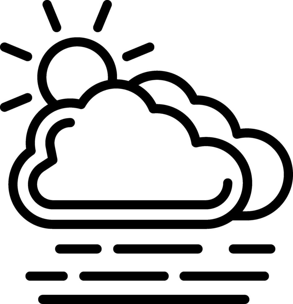 Haze Line Icon Design vector