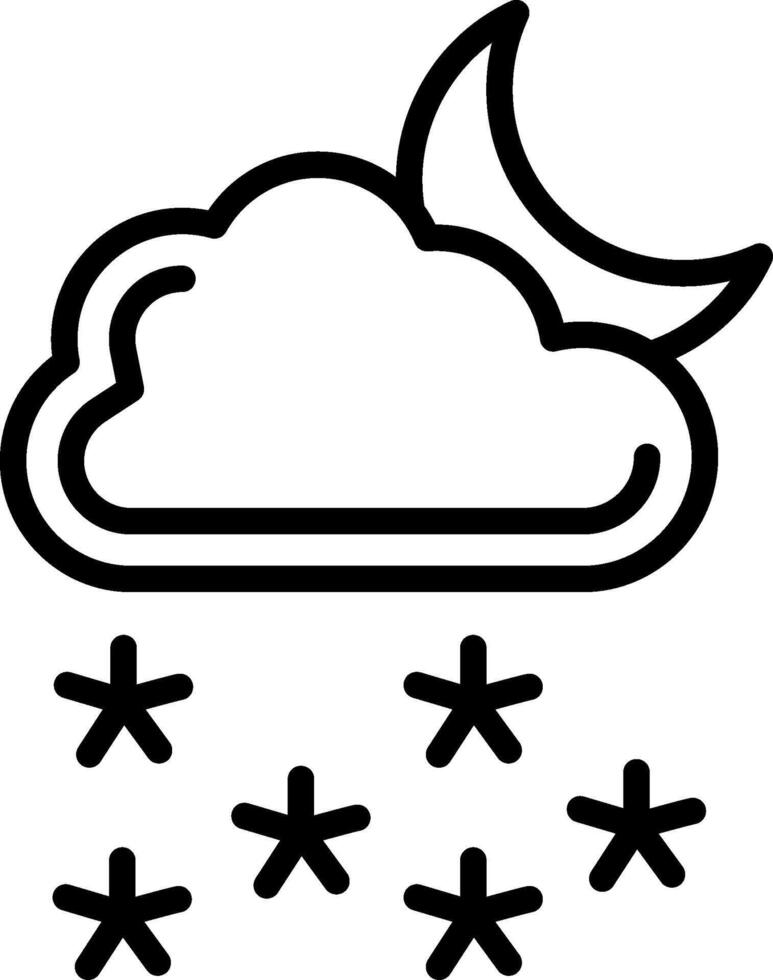 Night Snow Line Icon Design vector