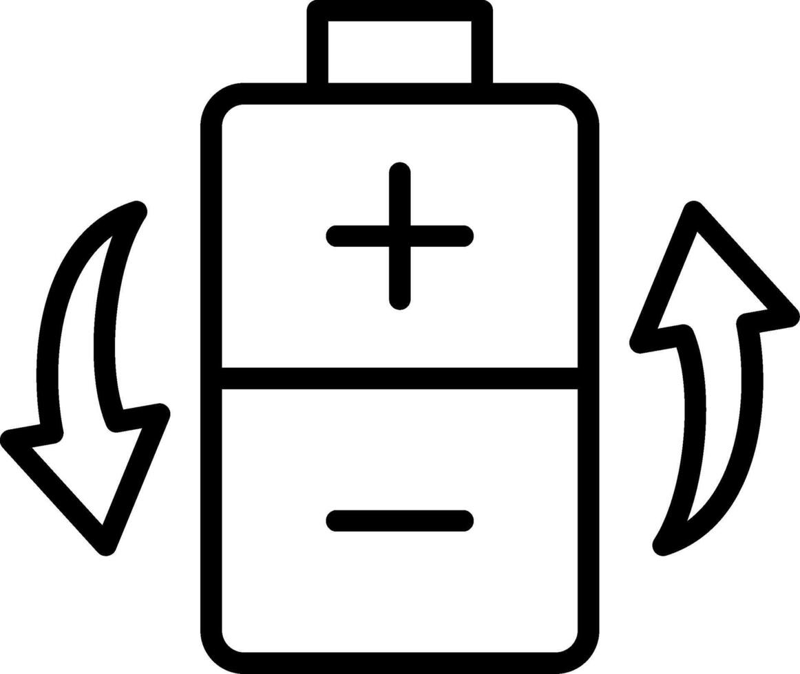Rechargeable Battery Line Icon Design vector