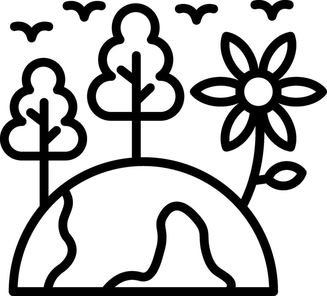 Green Earth Line Icon Design vector