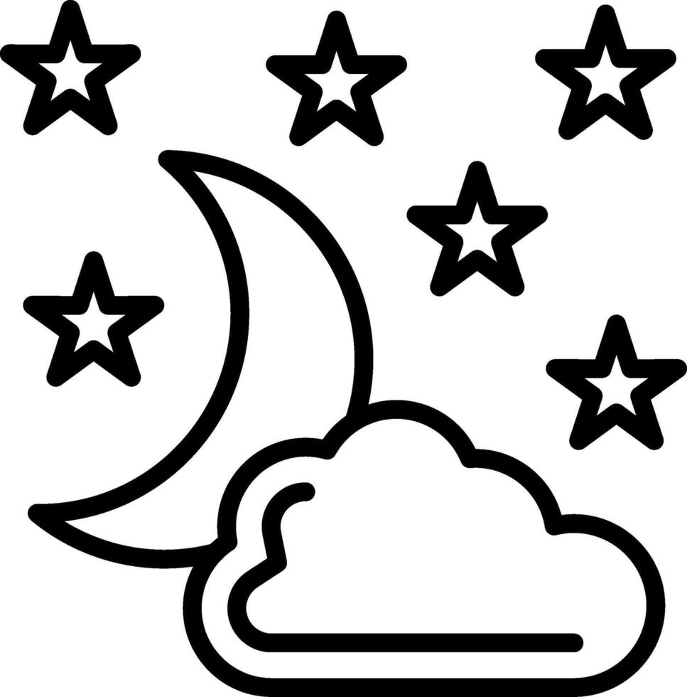 Night Line Icon Design vector