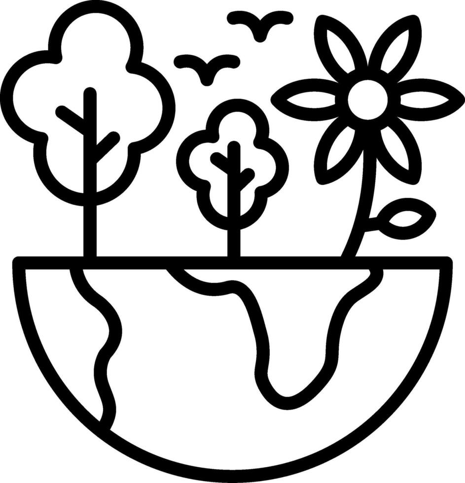 Eco Erath Line Icon Design vector