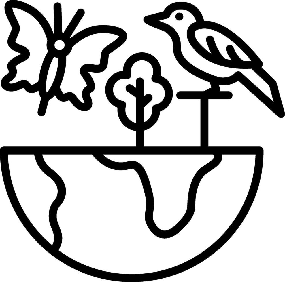 Biodiversity Line Icon Design vector