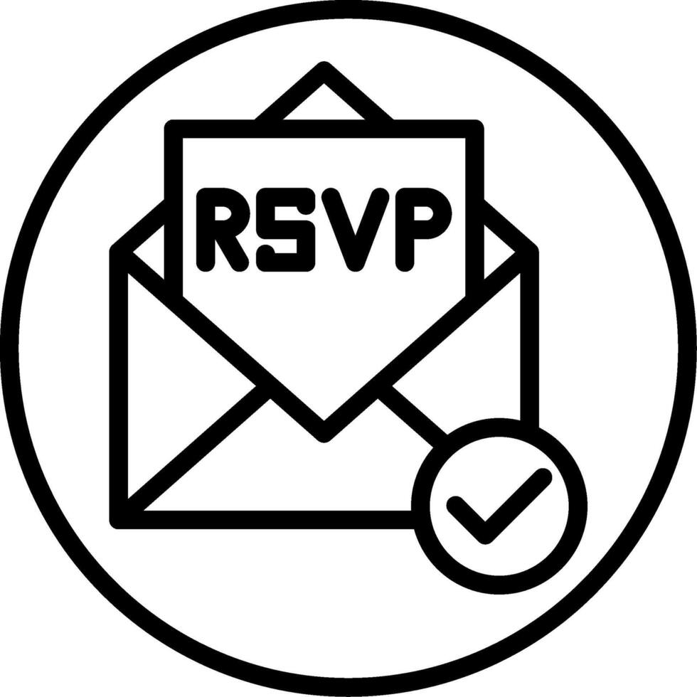 Rsvp Line Icon Design vector