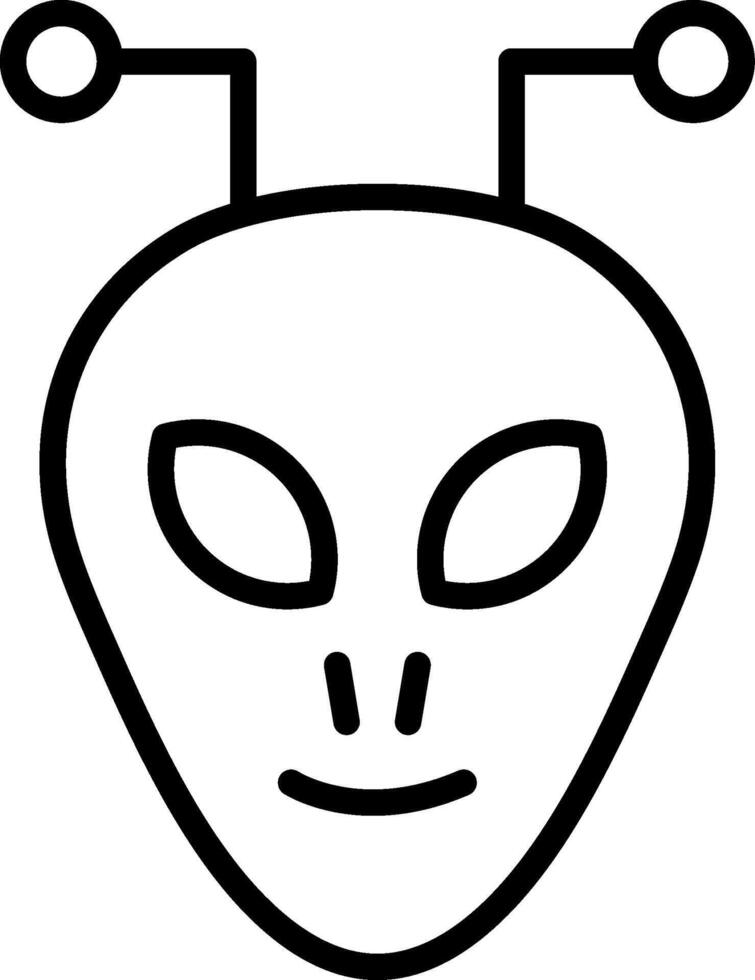 Alien Line Icon Design vector