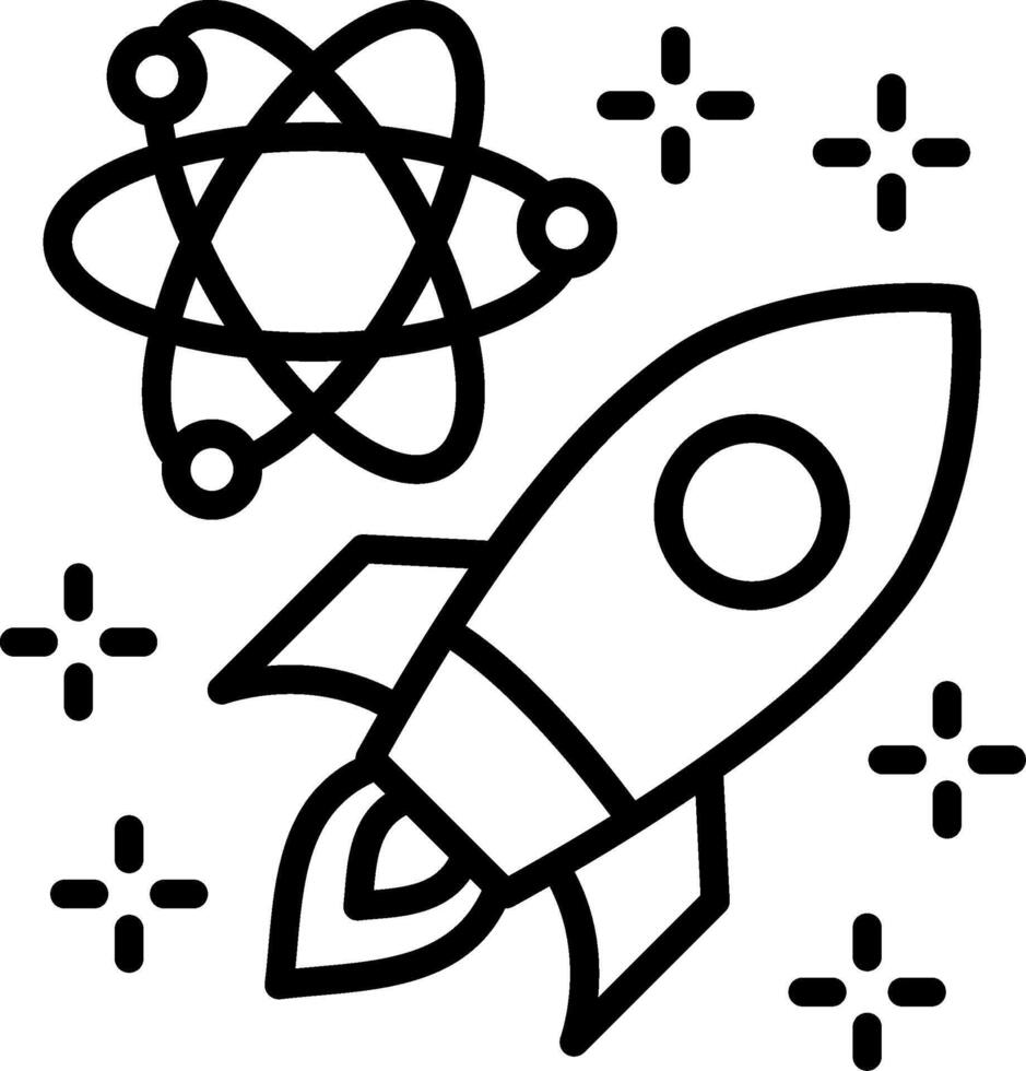 Rocket Science Line Icon Design vector