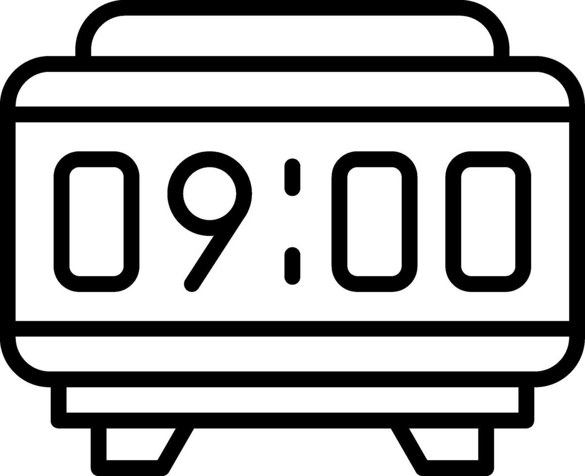 Digital Clock Line Icon Design vector