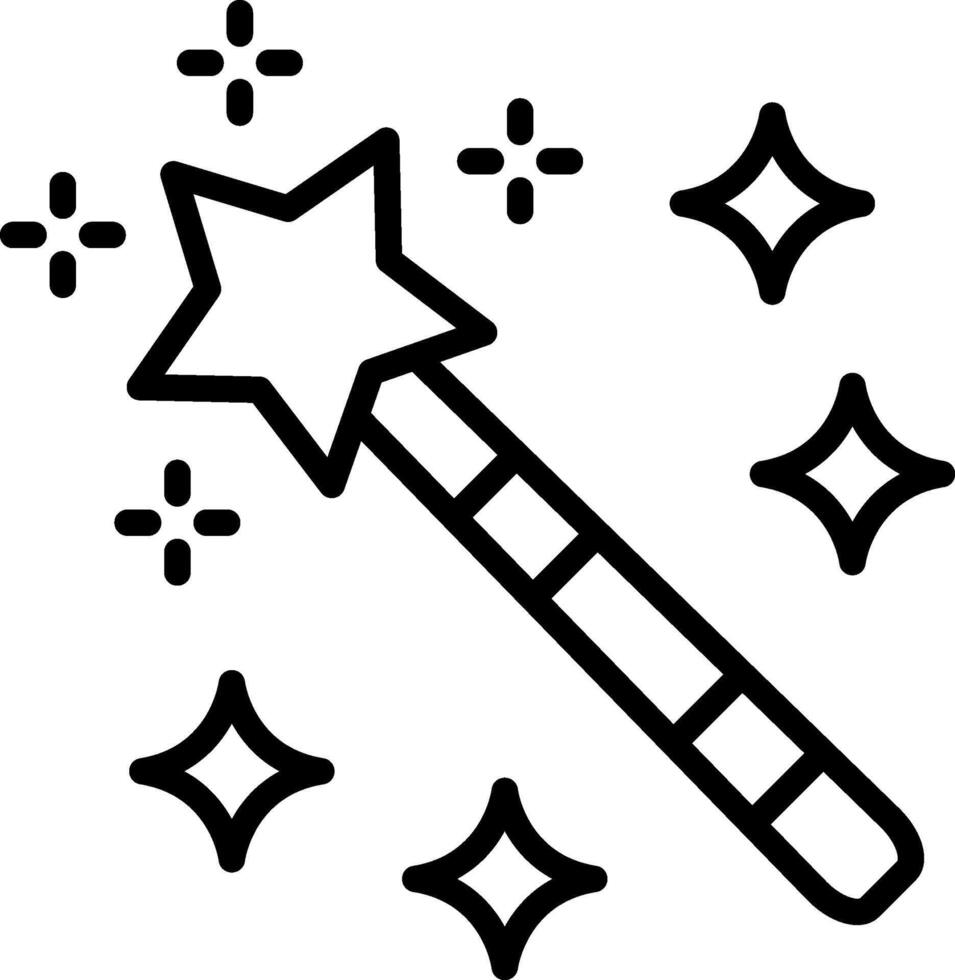 Magic Wand Line Icon Design vector